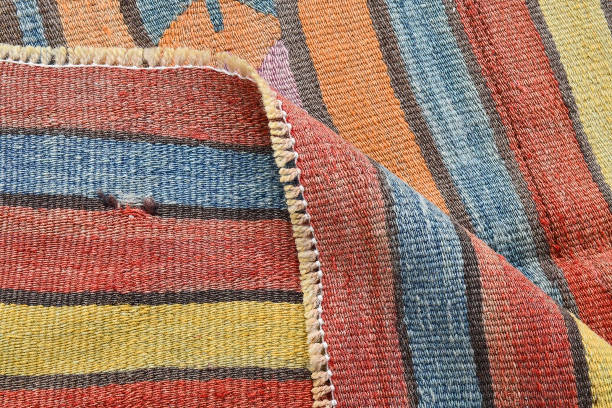 4x7 Handmade Wool Turkish Vintage Kilim Rug, 136x201Cm SK 32979