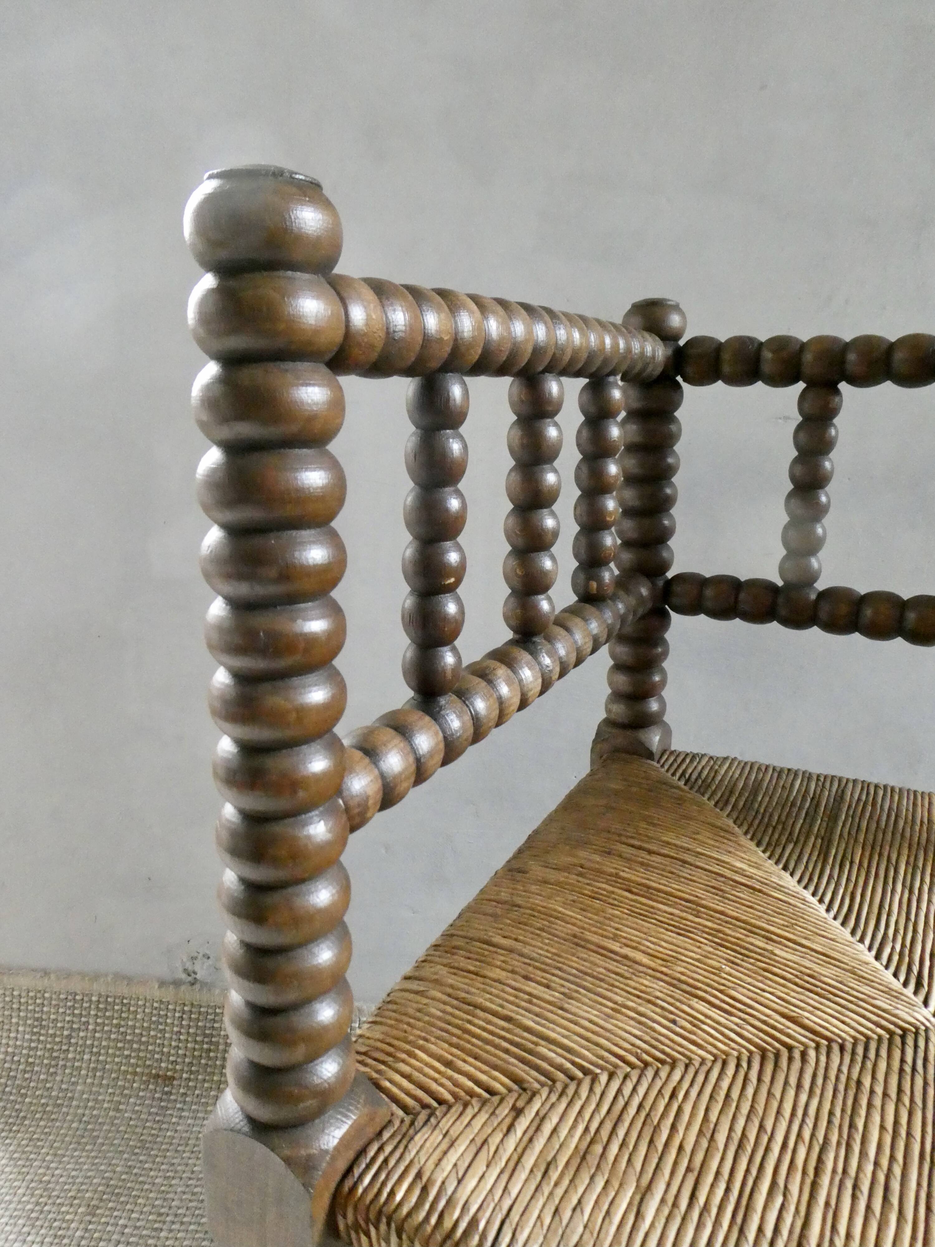 Solid wood corner fire chair, straw seat