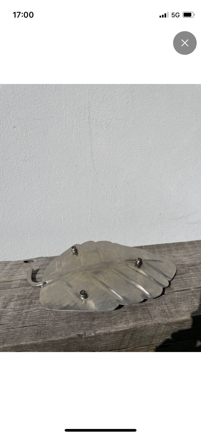 Vintage silver-plated metal trinket tray or leaf-shaped dish