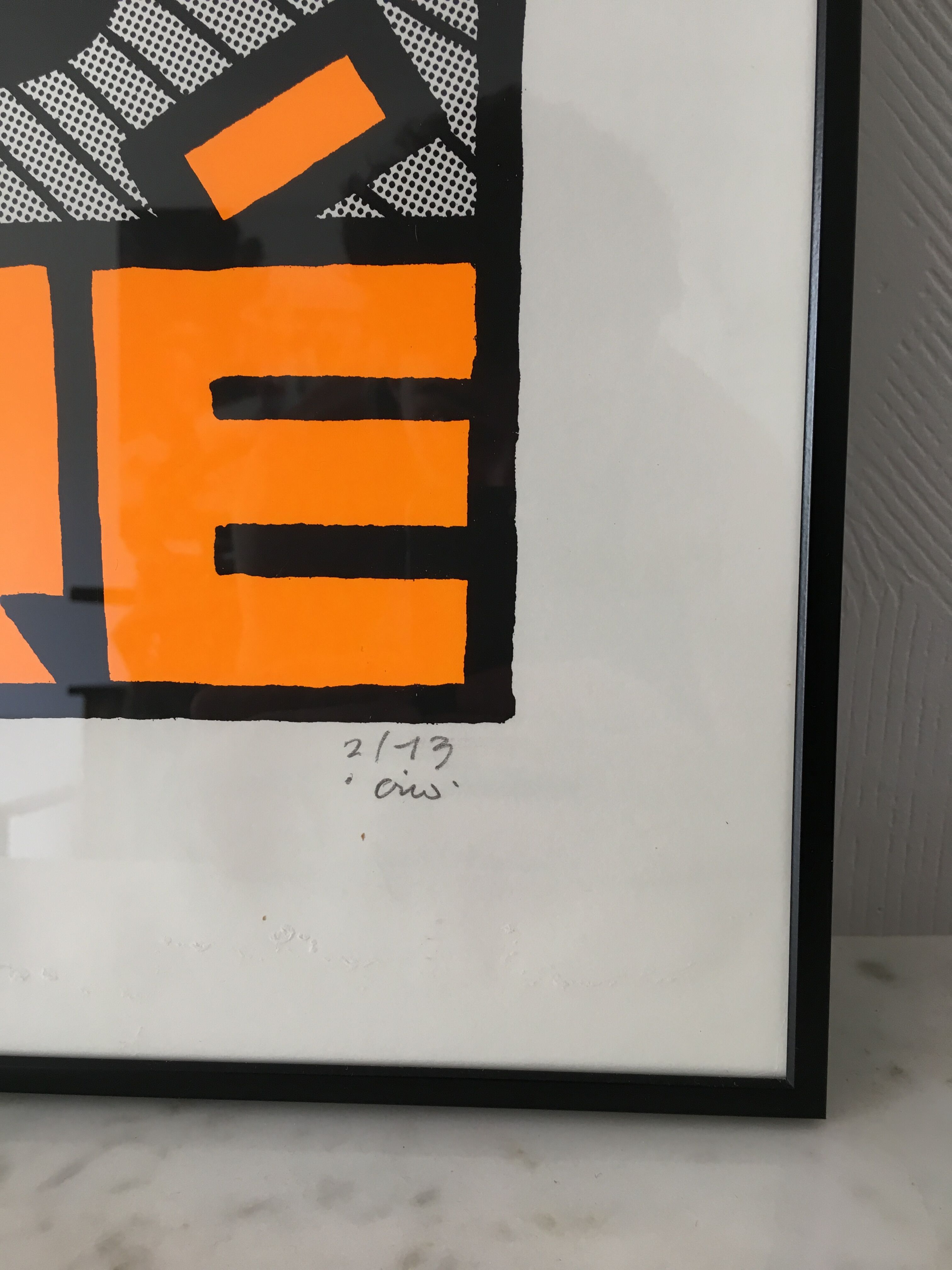 "Cul Carré" orange poster 70x50 cm handmade hand-printed numbered