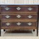 Louis XVI XIXth chest of drawers in mahogany and walnut and white marble top