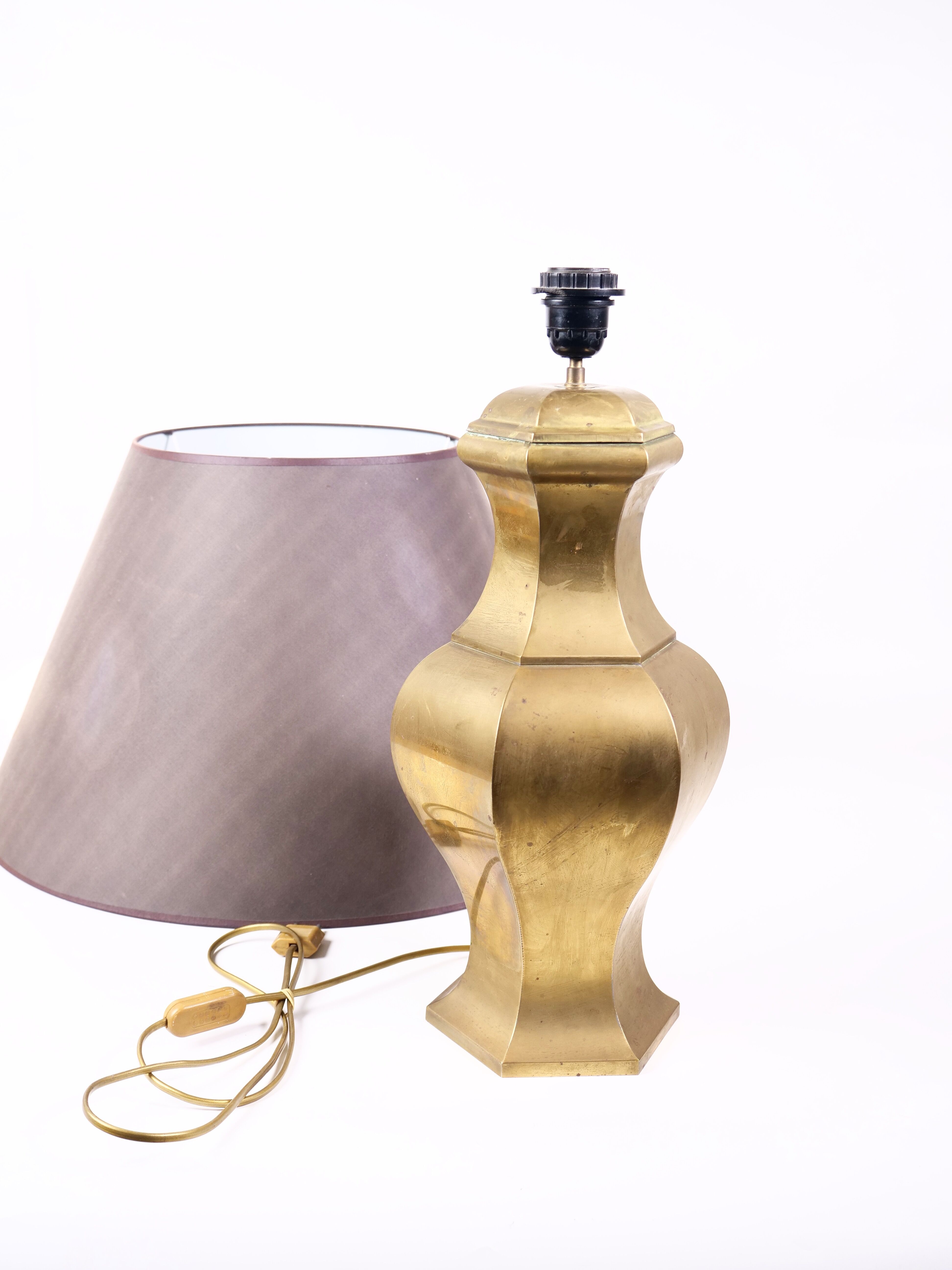 Neoclassical brass lamp large format design italy