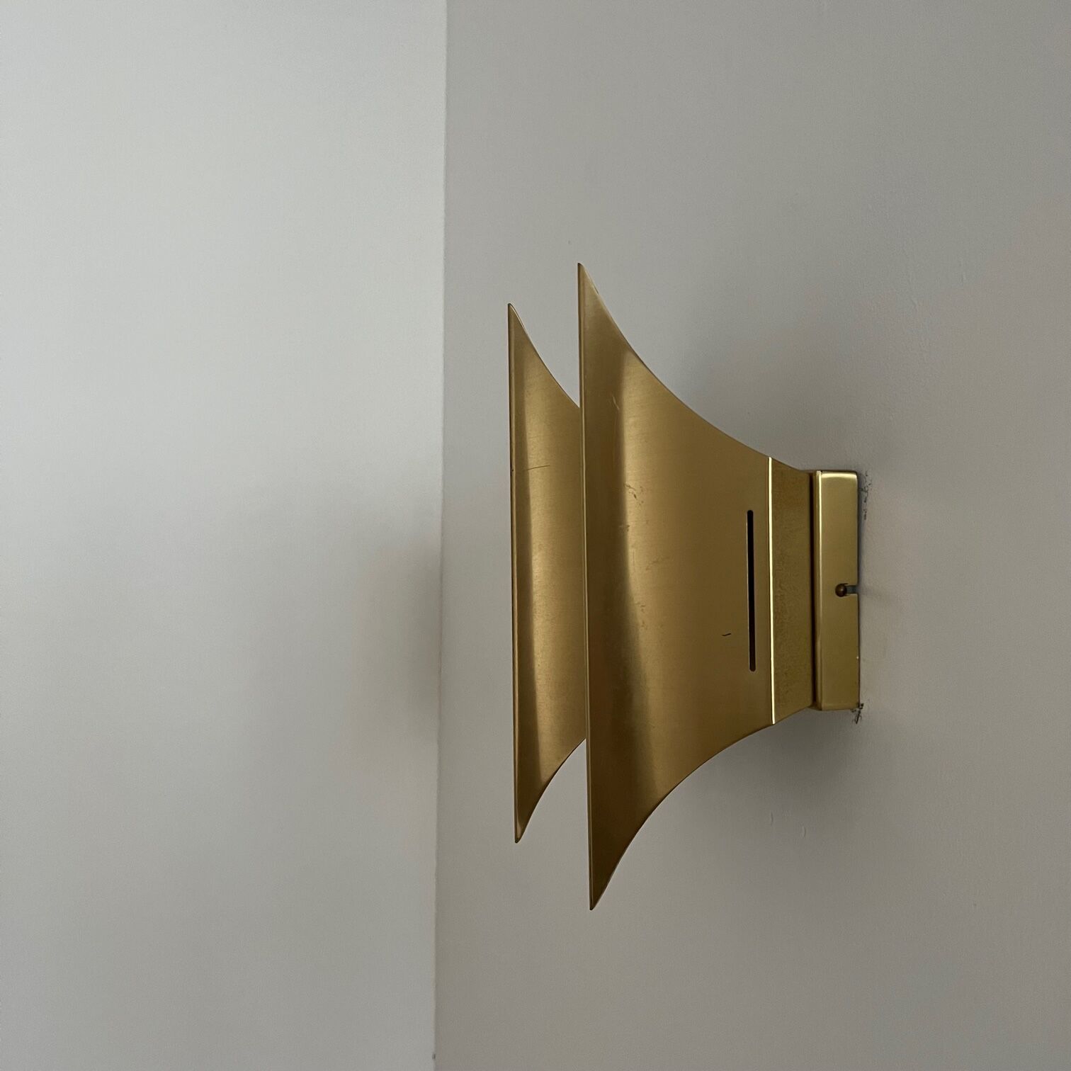 Mid-century brass gothic wall lights by Bent Karlby (3 pieces available)