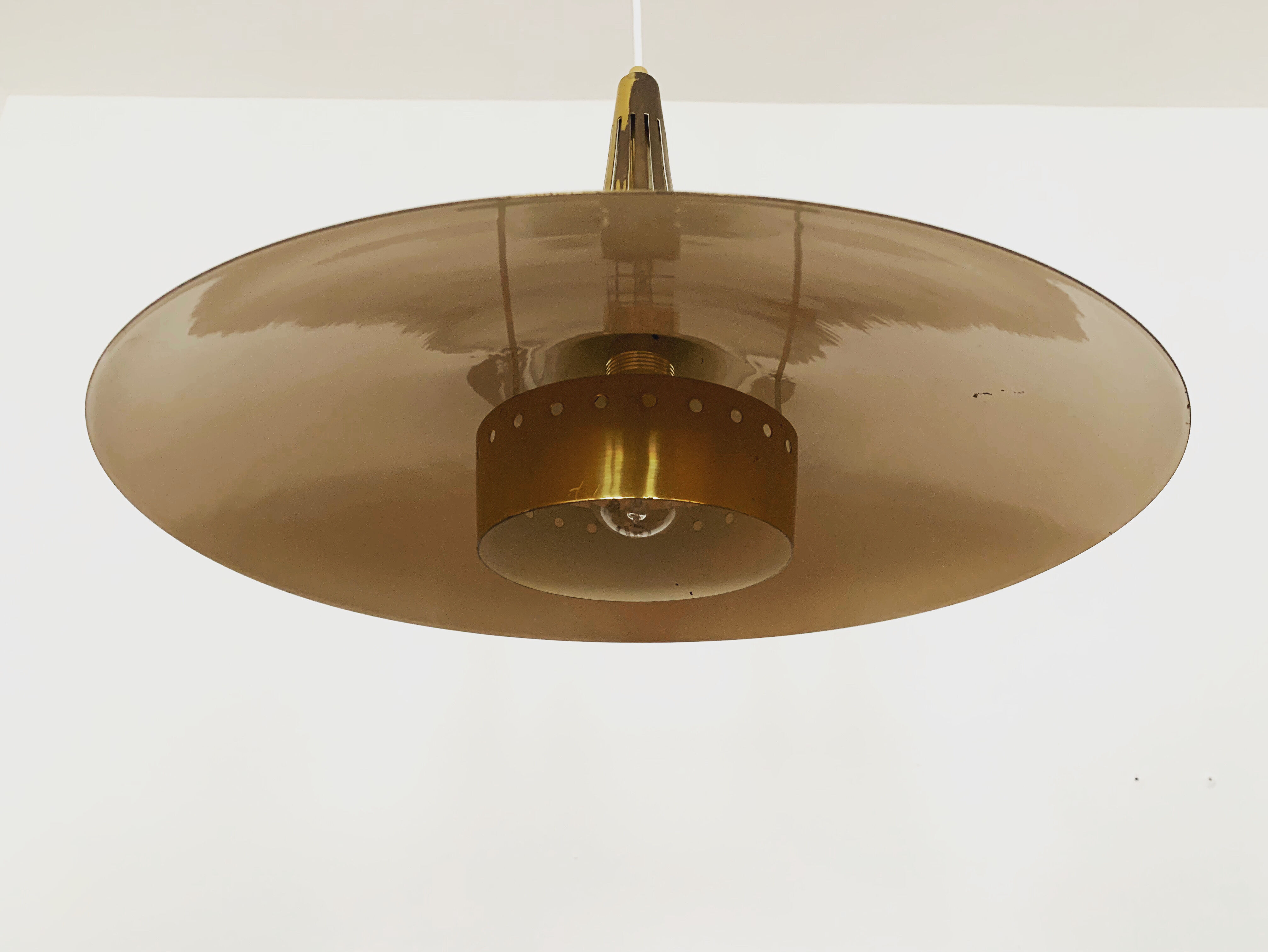 Swedish Mid-Century Modern brass pendant lamp