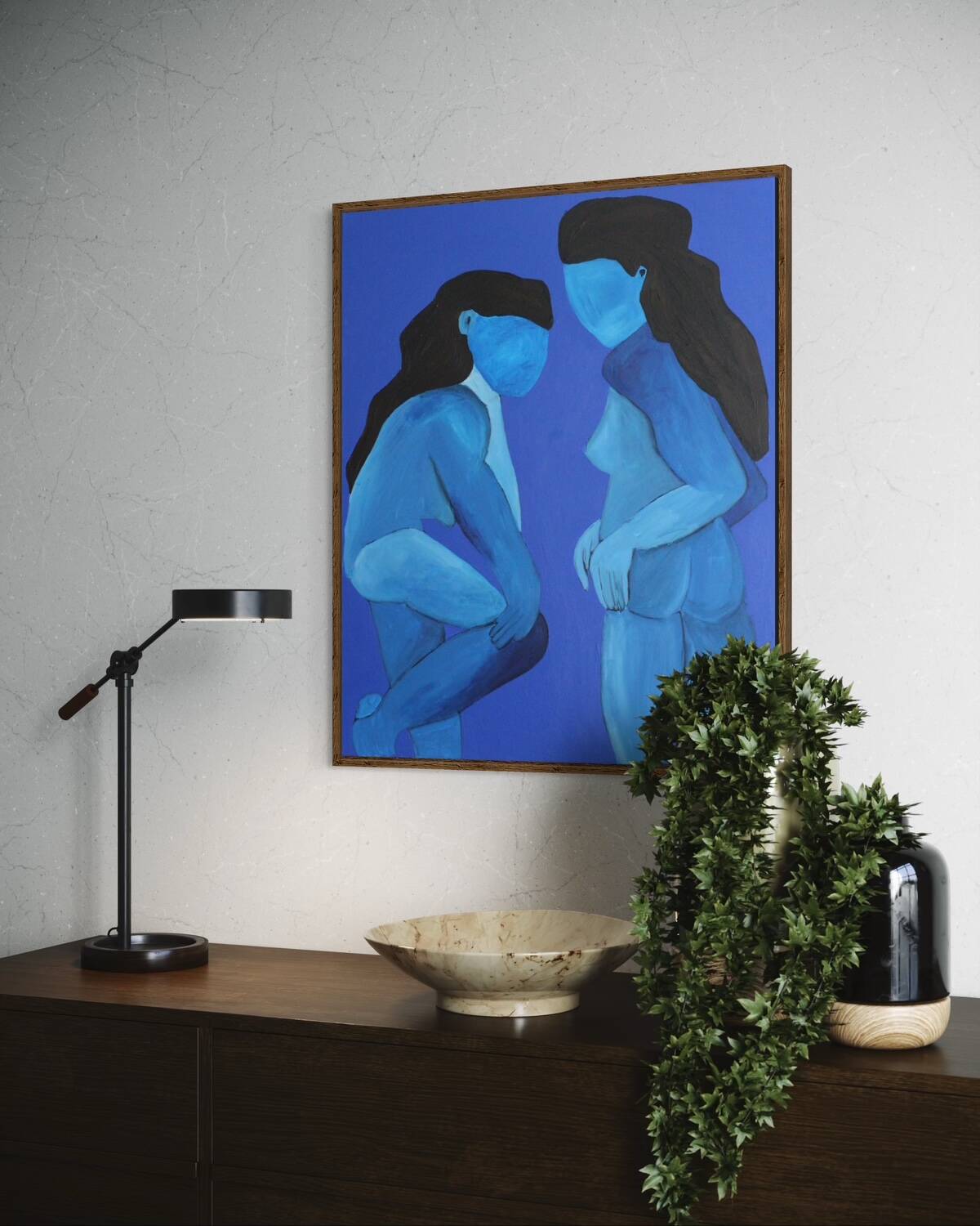Femmes au bain de minuit ,toile unique par Bodasca