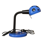 blue metal desk lamp