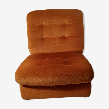 Vintage velvet chair in the 70s