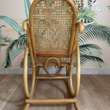 Vintage rattan rocking chair for children