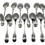 12 large Christofle spoons, Versailles model, silver plated metal