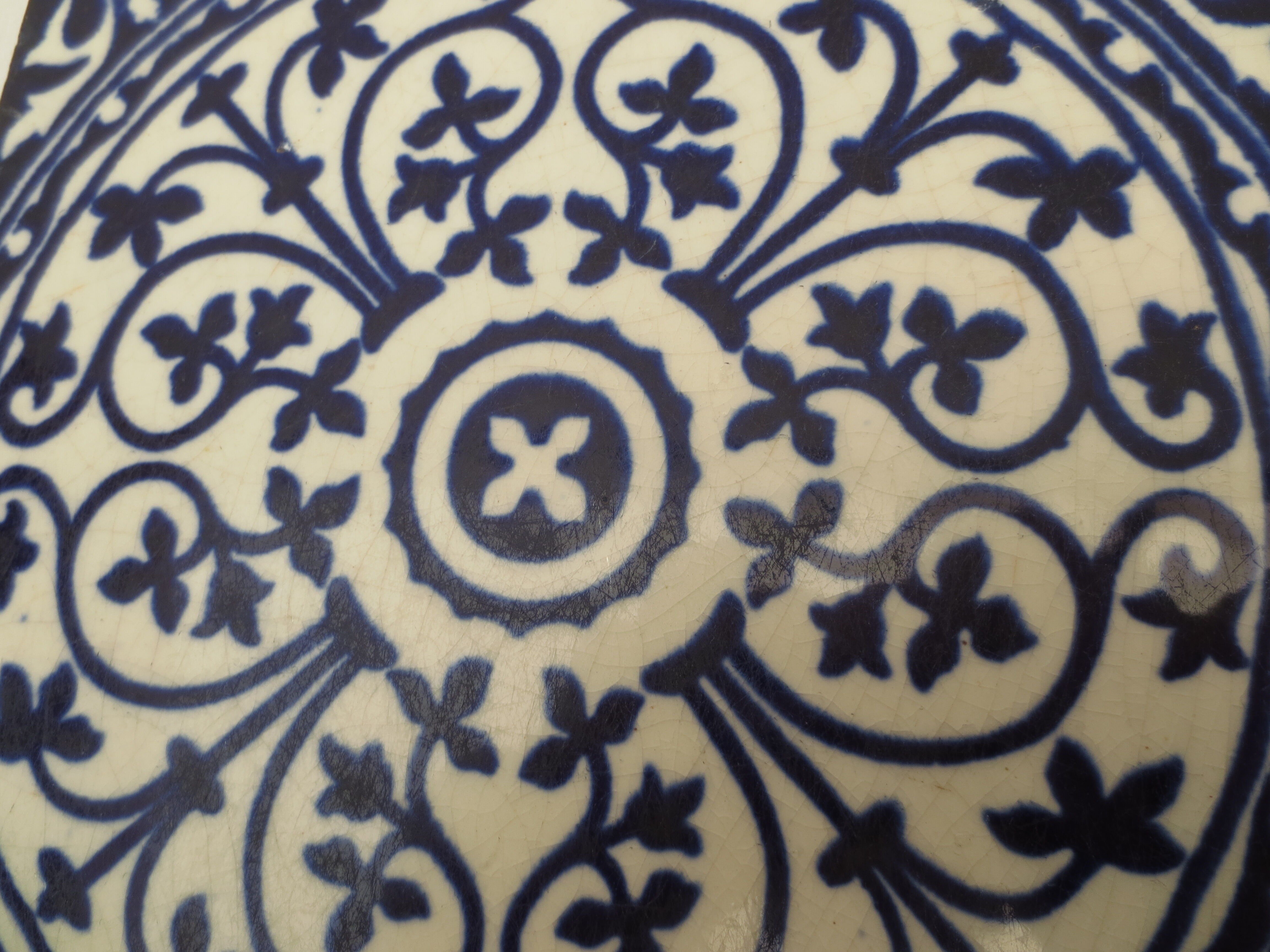 Dessous de plat carreau de faience de Gien couleur bleu