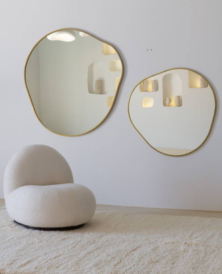 Bossa Nova gold metal mirror 100 cm D