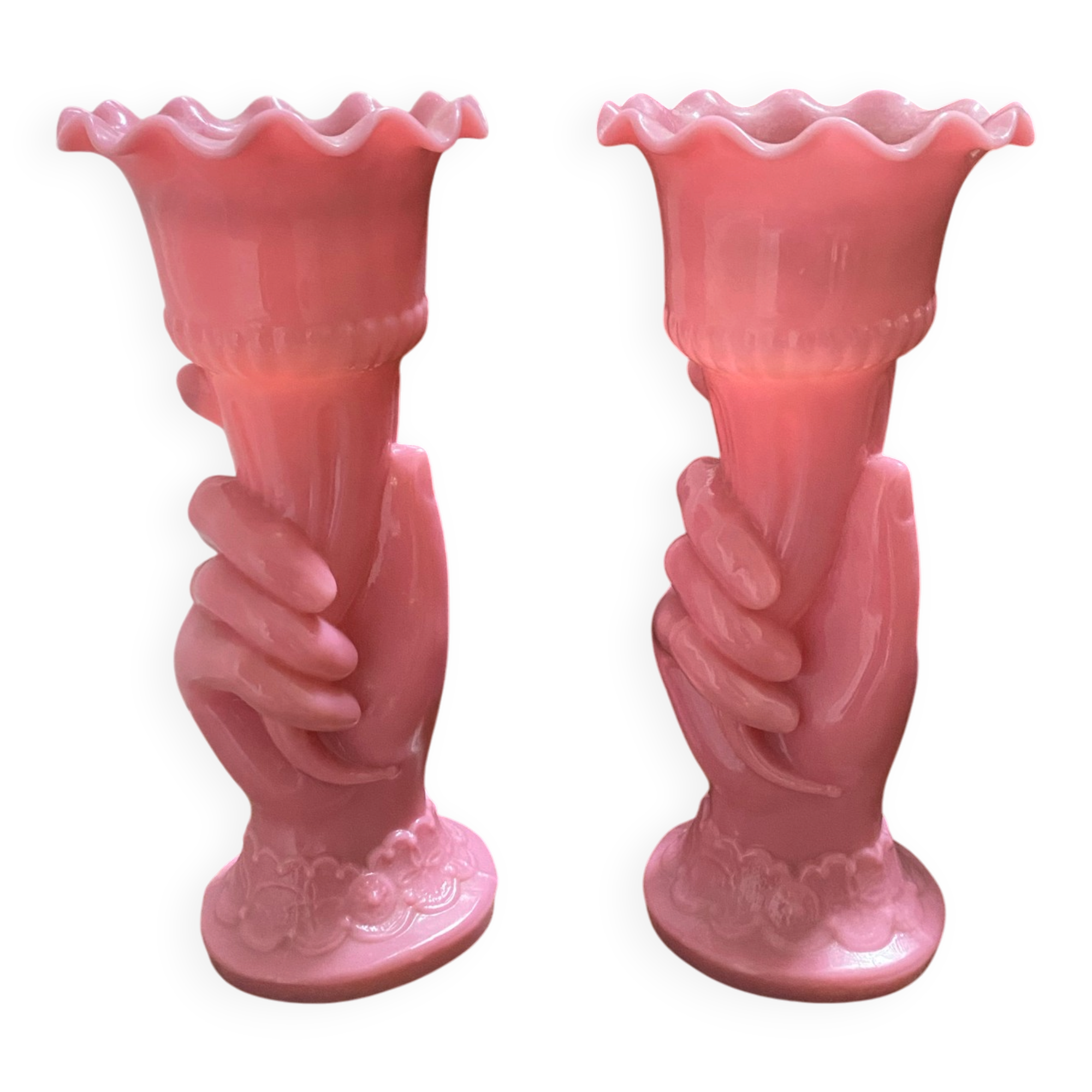 Pair of cornucopia vases