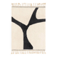 Atlas Berber rug in ecru with organic black pattern.