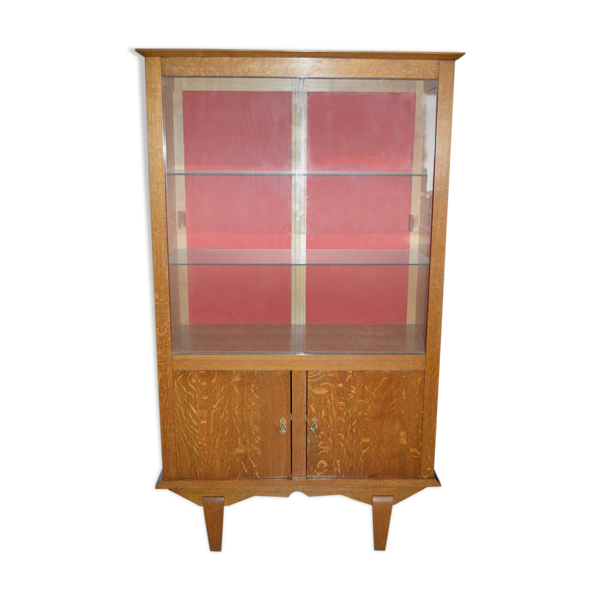 Vitrine vintage en chêne