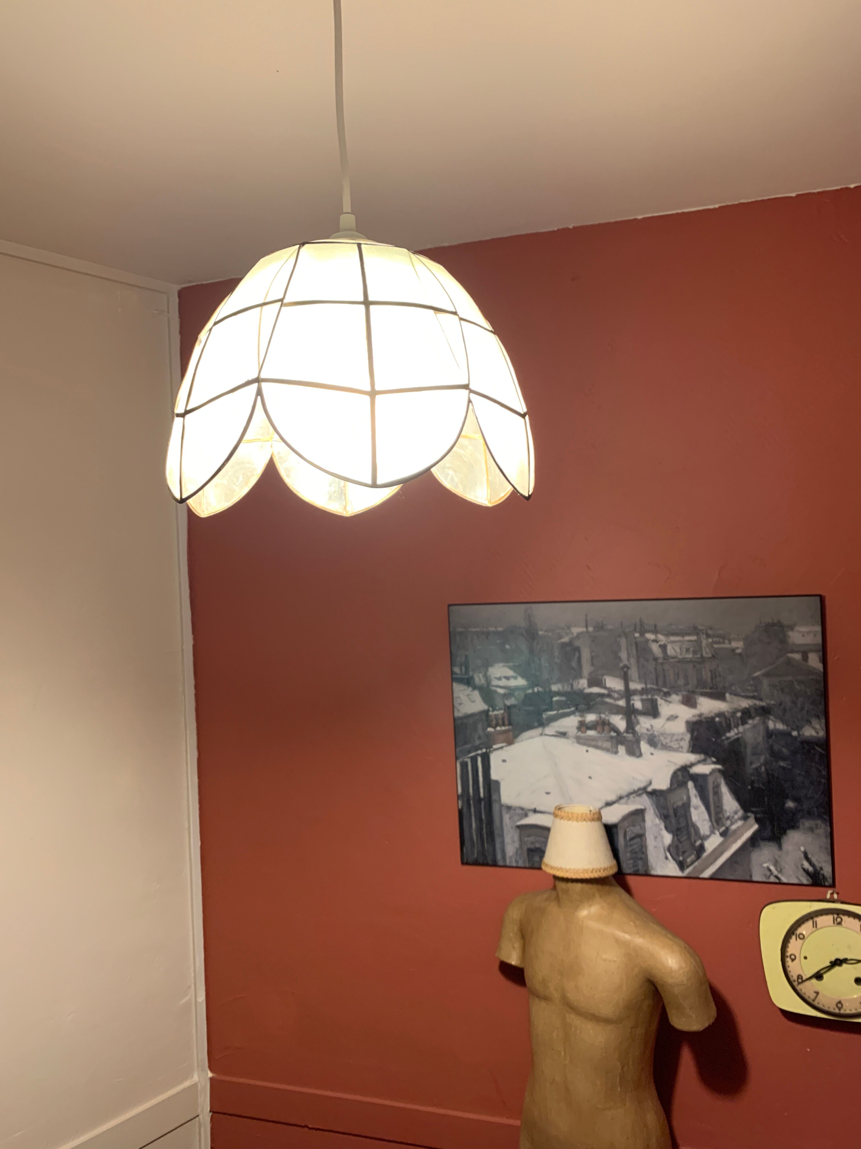 Pearly flower hanging lamp