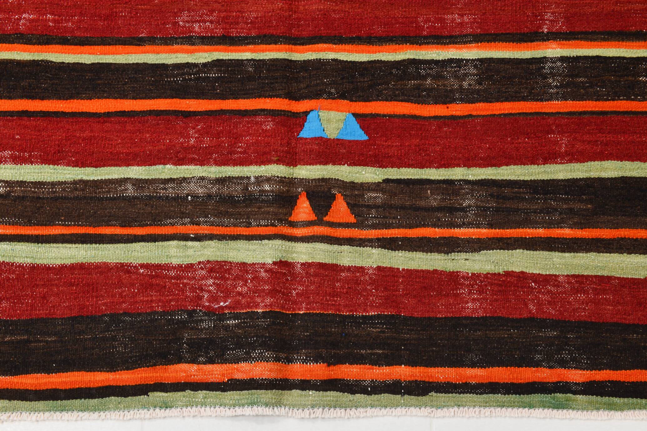 6x9 Red Brown Mid Century Modern Vintage Rug, 191x274Cm