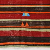 6x9 Red Brown Mid Century Modern Vintage Rug, 191x274Cm