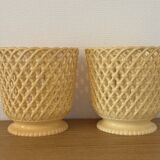 Paire de cache pots SYLA années 70 jaune pastel 18cm
