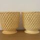 Pair of SYLA 70s pastel yellow flower pots 18cm
