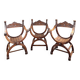 Set of Three Renaissance Style Armchairs, 19th Century