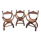 Suite de Trois Fauteuils de Style Renaissance, XIXe siècle