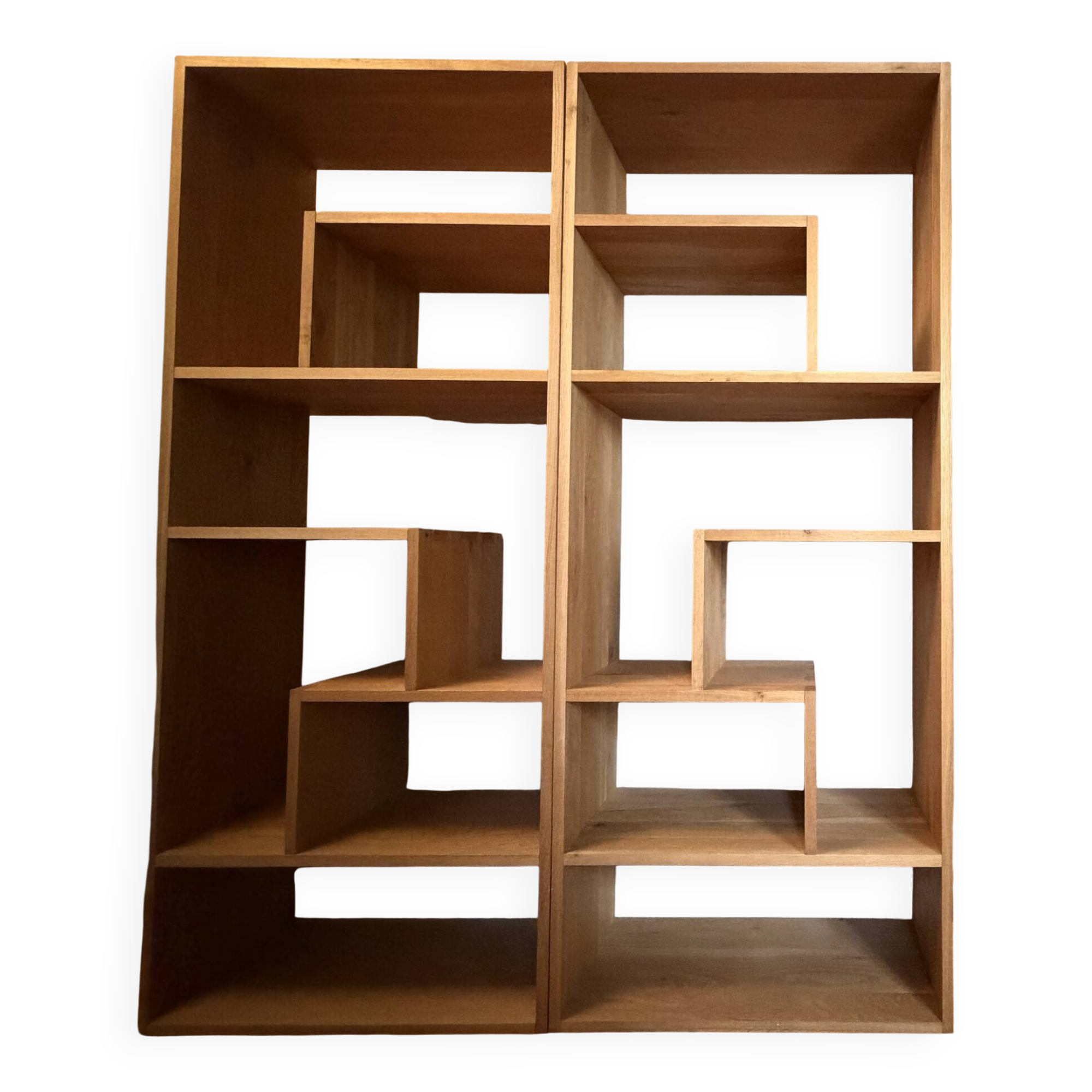 Large architectural library in solid oak – 2 modules – Fabri