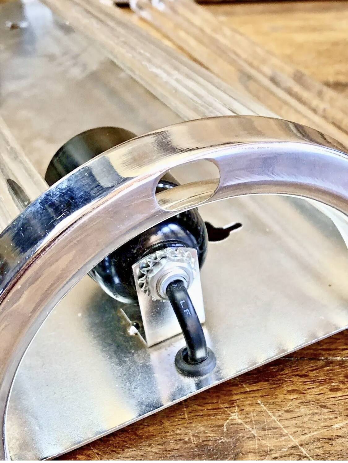 Chrome and glass tube wall light Petitot Genet and Michon c 1950