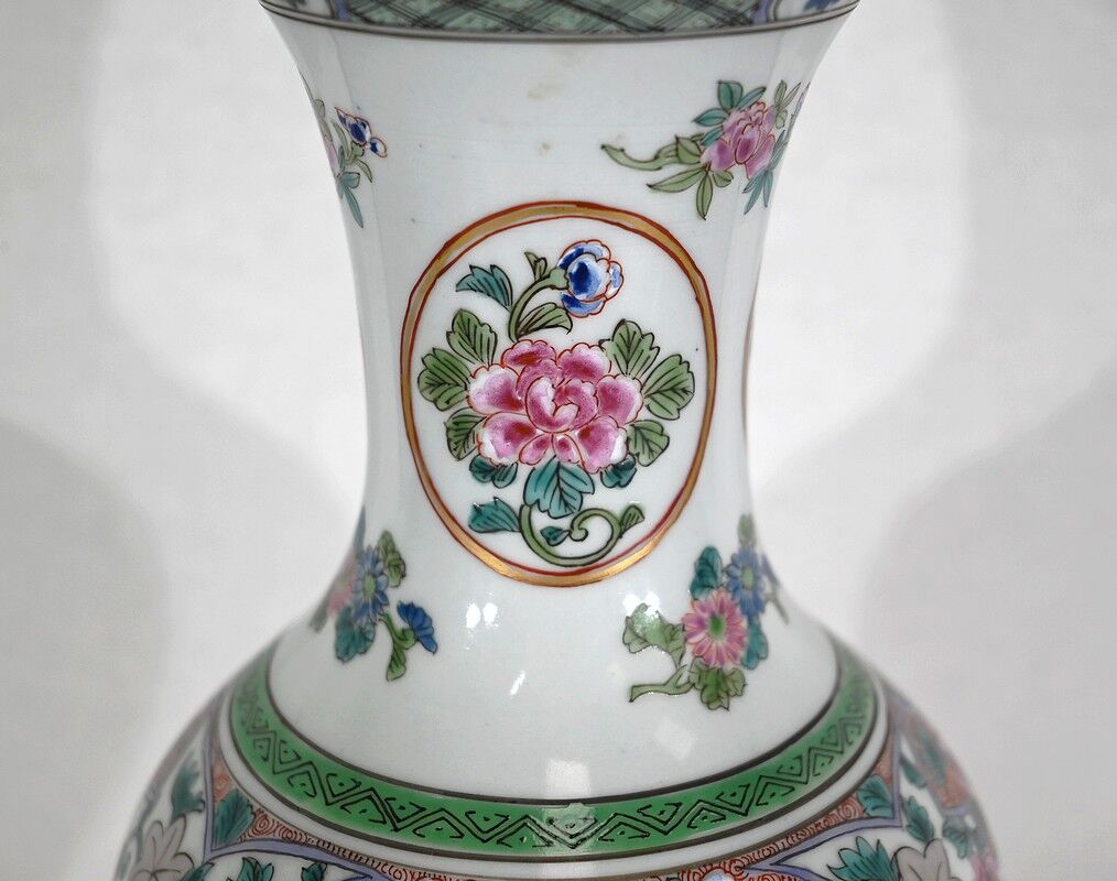 Porcelain lamp of china and brass – early twentieth century
