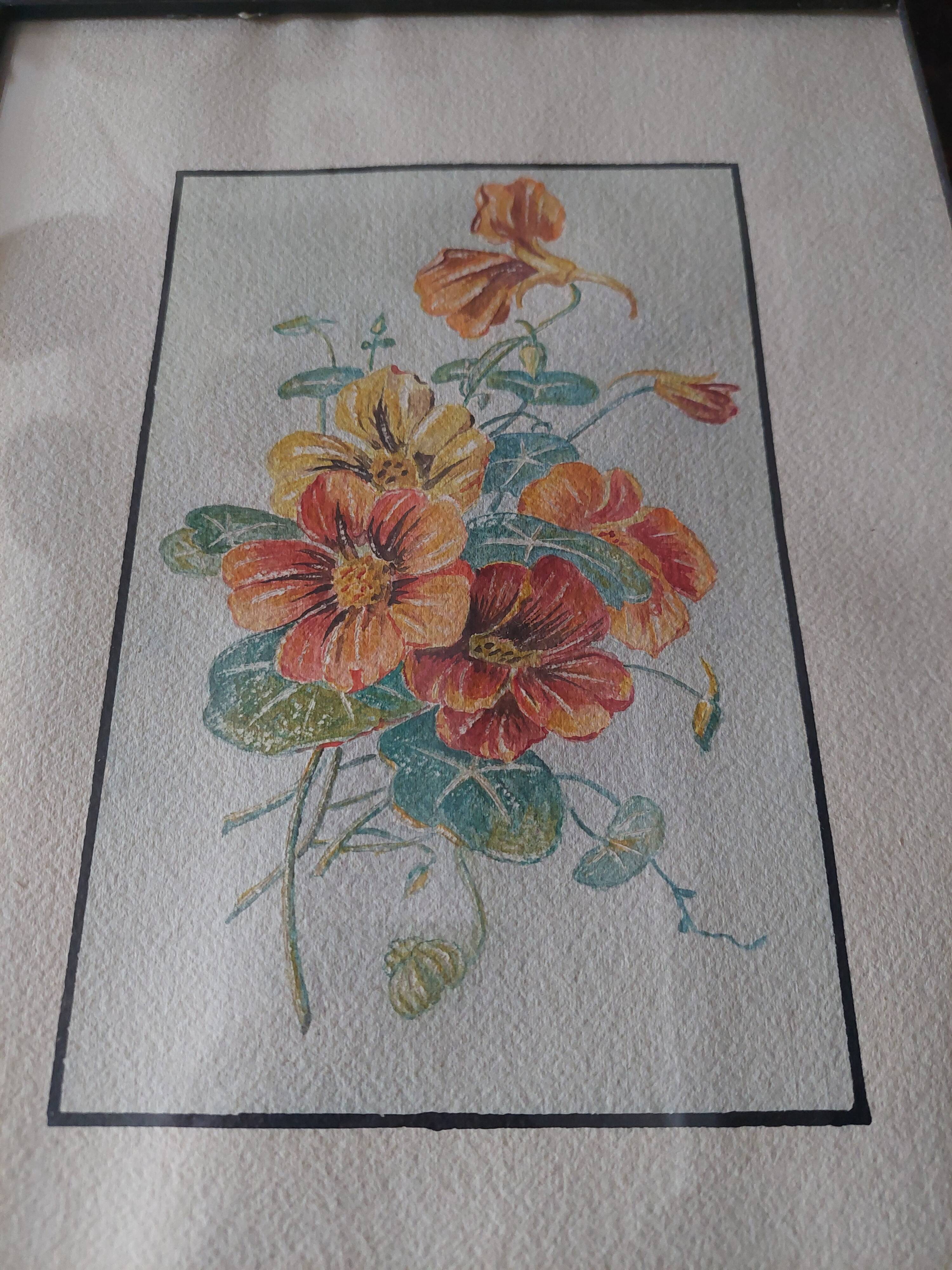Watercolor bouquet of flowers, first half of the 20th century