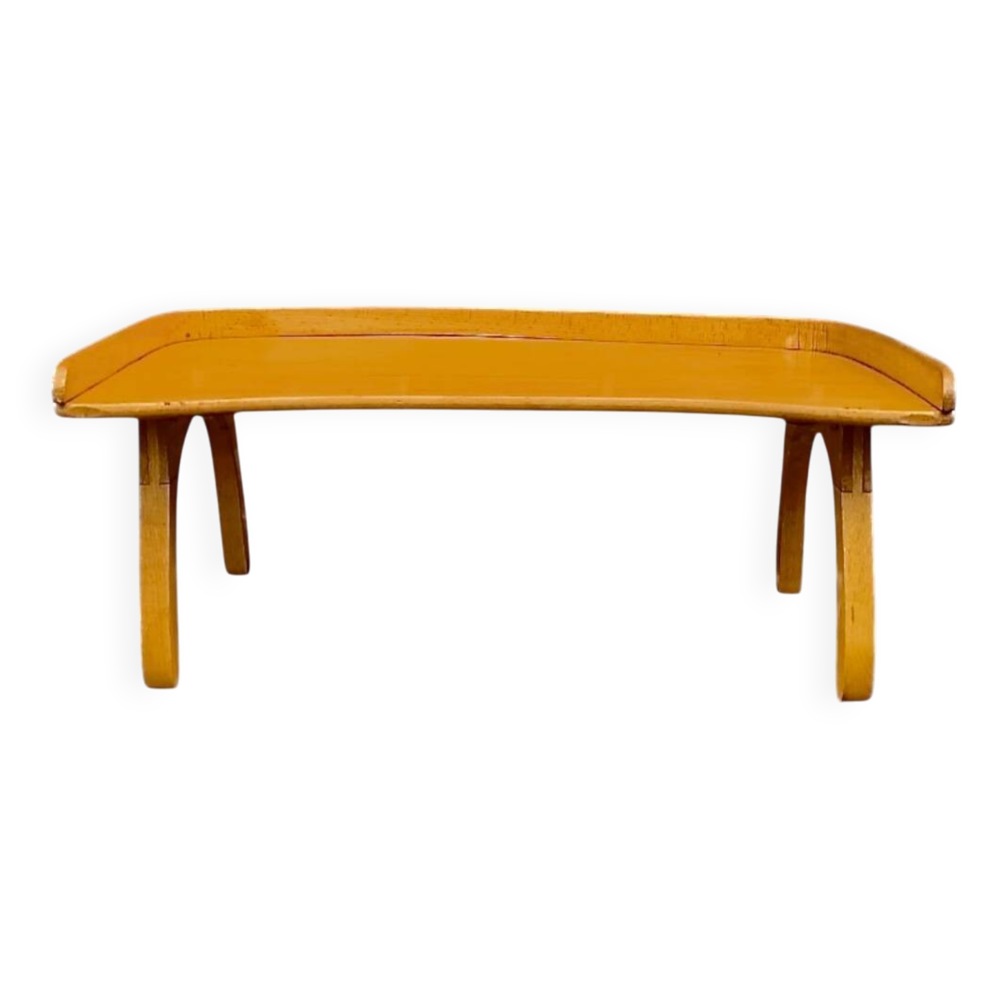 Antique solid wood varnished bed base – Torck – 1950s