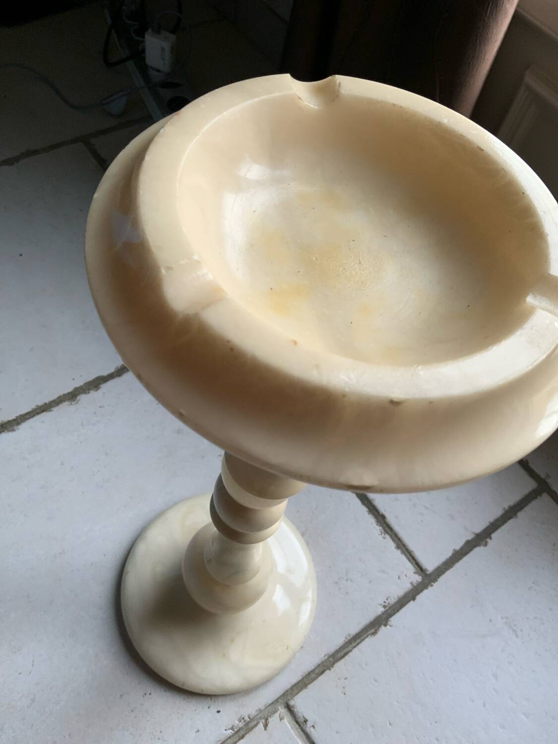 Marble column ashtray - Exceptional vintage piece - Art style