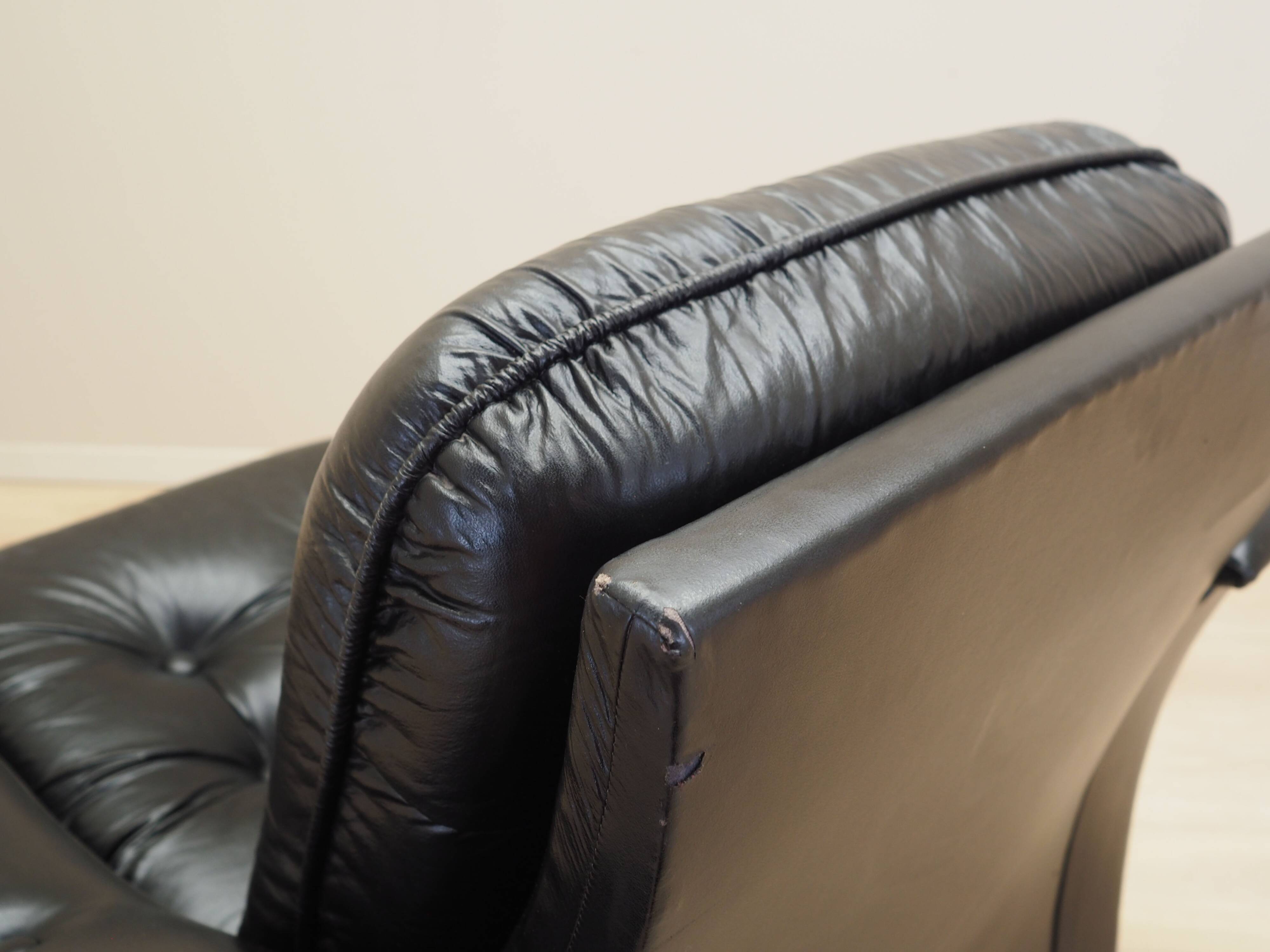 Black armchair, Italian design, 1980s, production: Italy