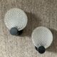 Pair of vintage wall lamps in molded glass, 80s