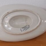 Saucière sur pied en terre de fer bleu/vert modèle "Mignon", H & Cie Sarreguemines