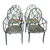 4 Provençal wrought iron armchairs from the 50s
