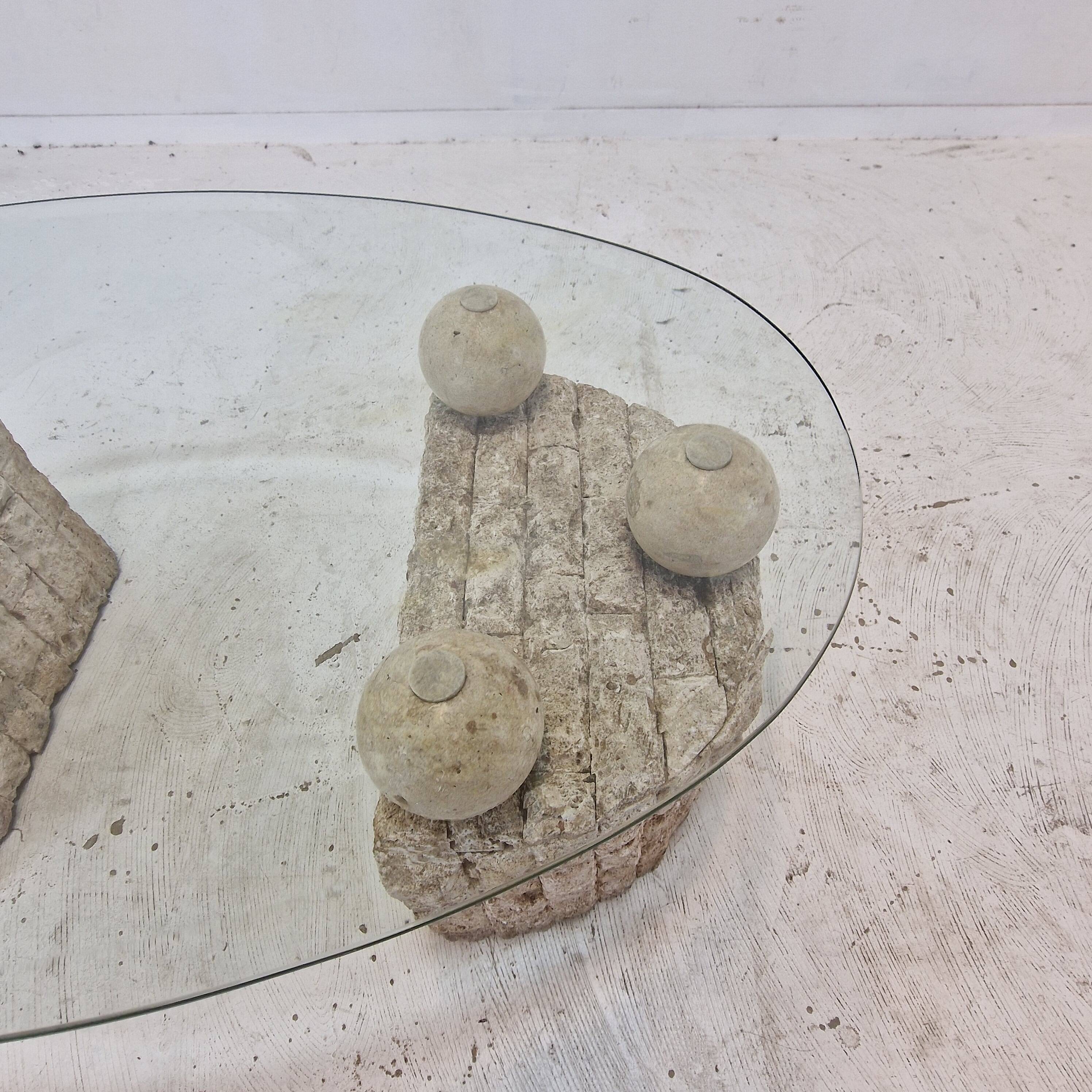 Magnussen Ponte Mactan Stone Coffee or Fossil Stone Table, 1980s