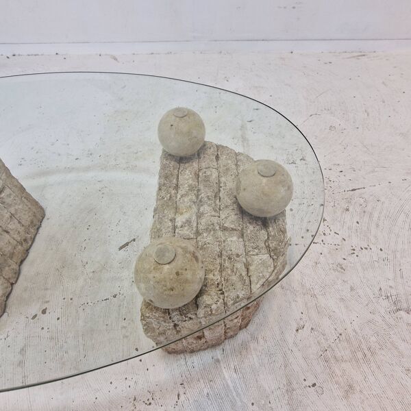 Table en pierre Magnussen Ponte, 1980s