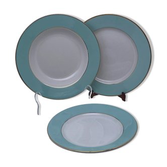 Service complet amande et or Limoges, 6 assiettes