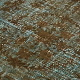 Handmade Hi-Low Pile Turkish 1980s 204 cm x 334 cm Brown Rug