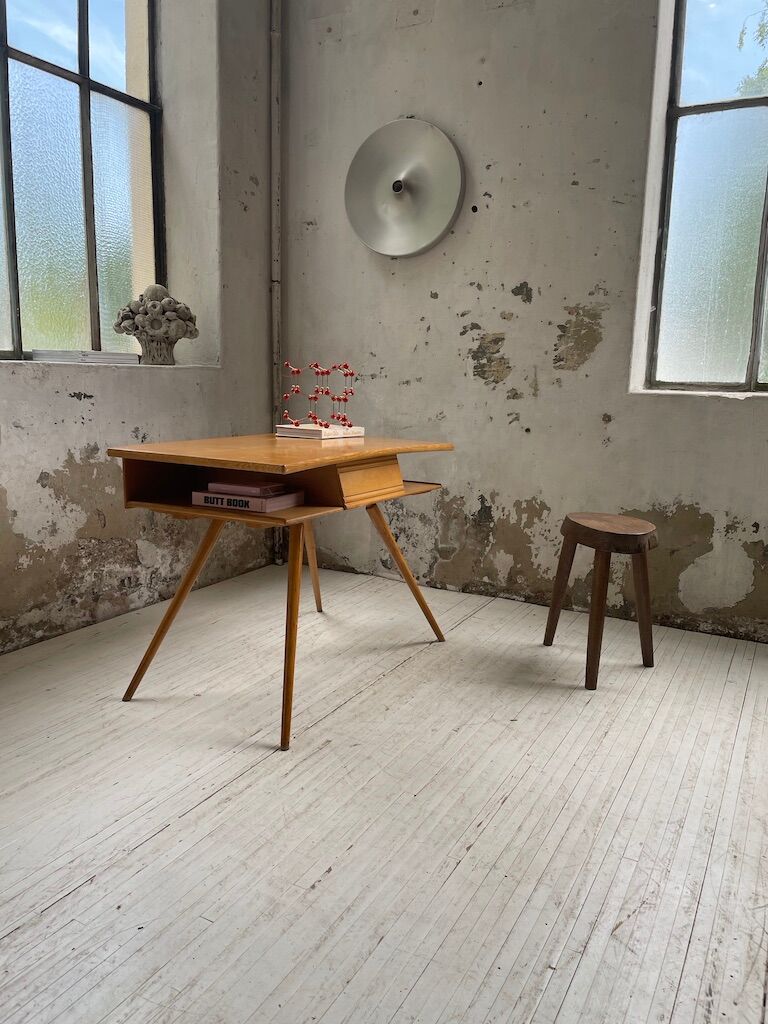 Vintage oak compass desk