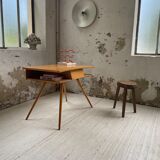 Vintage oak compass desk