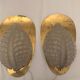 Fritz short brass and glass appliques in the shape of leaves Orrefors, 1960s