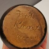 Ceramic vase in earthy/brownish/beige colours and tones. Judi Art, Denmark 1970s