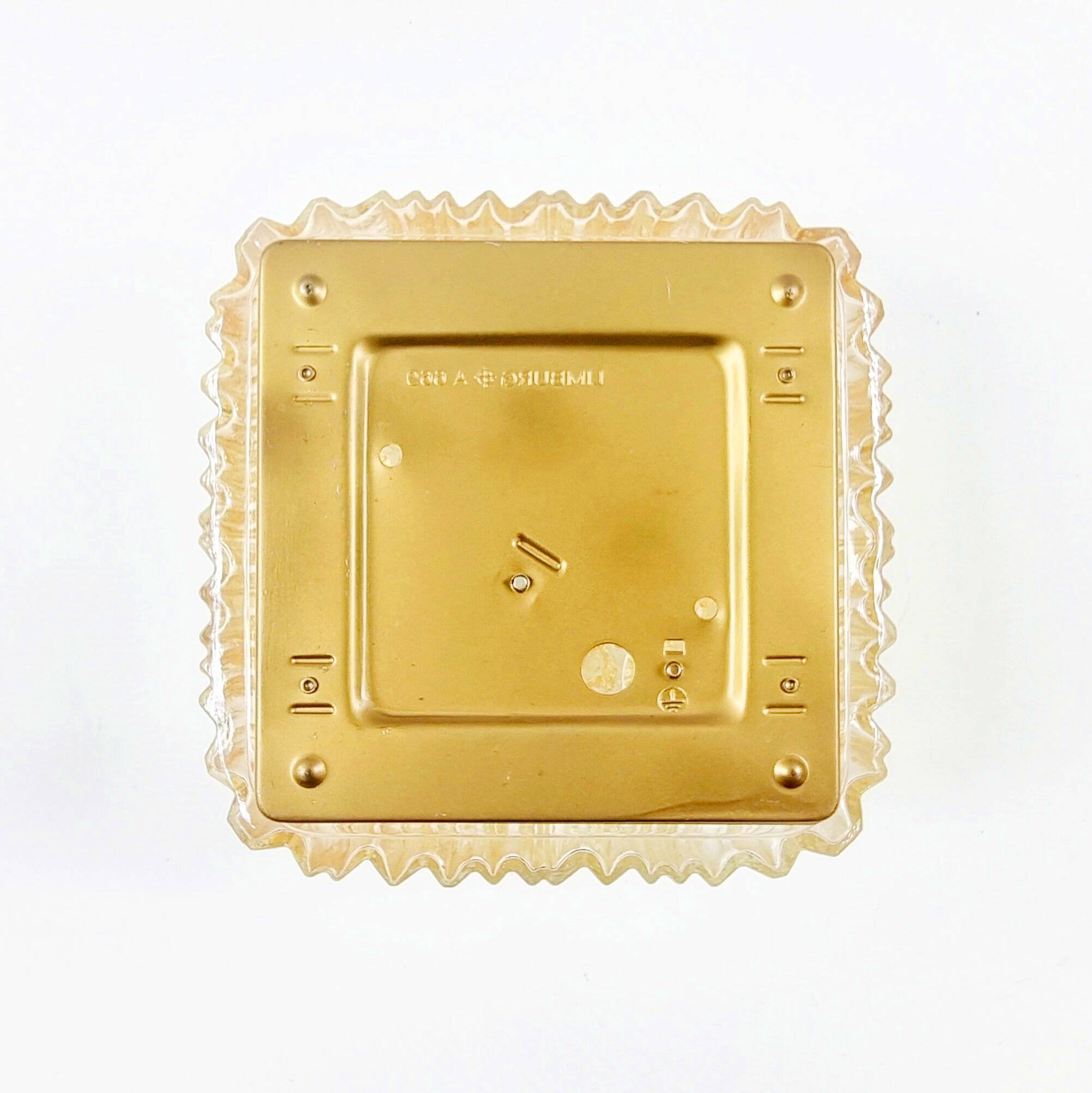 Mid Century Amber Glass Ceiling Light By Helena Tynell For Limburg, Germany, 1970s