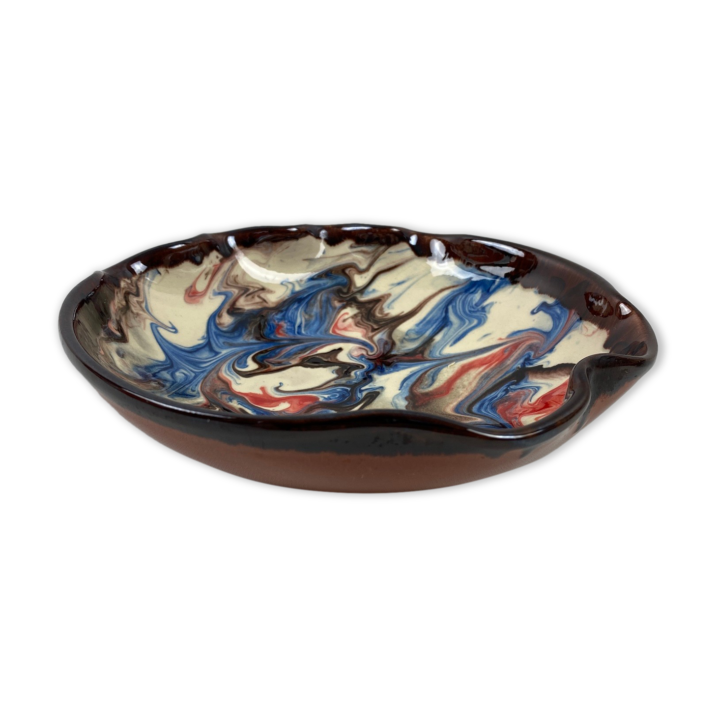 Multicolored terracotta trinket bowl