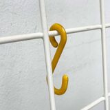 Minimalist white German mid-century coat rack with strings from the 1960s.