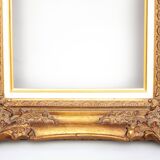 Marco barroco vintage de madera y paspartú hecho a mano.