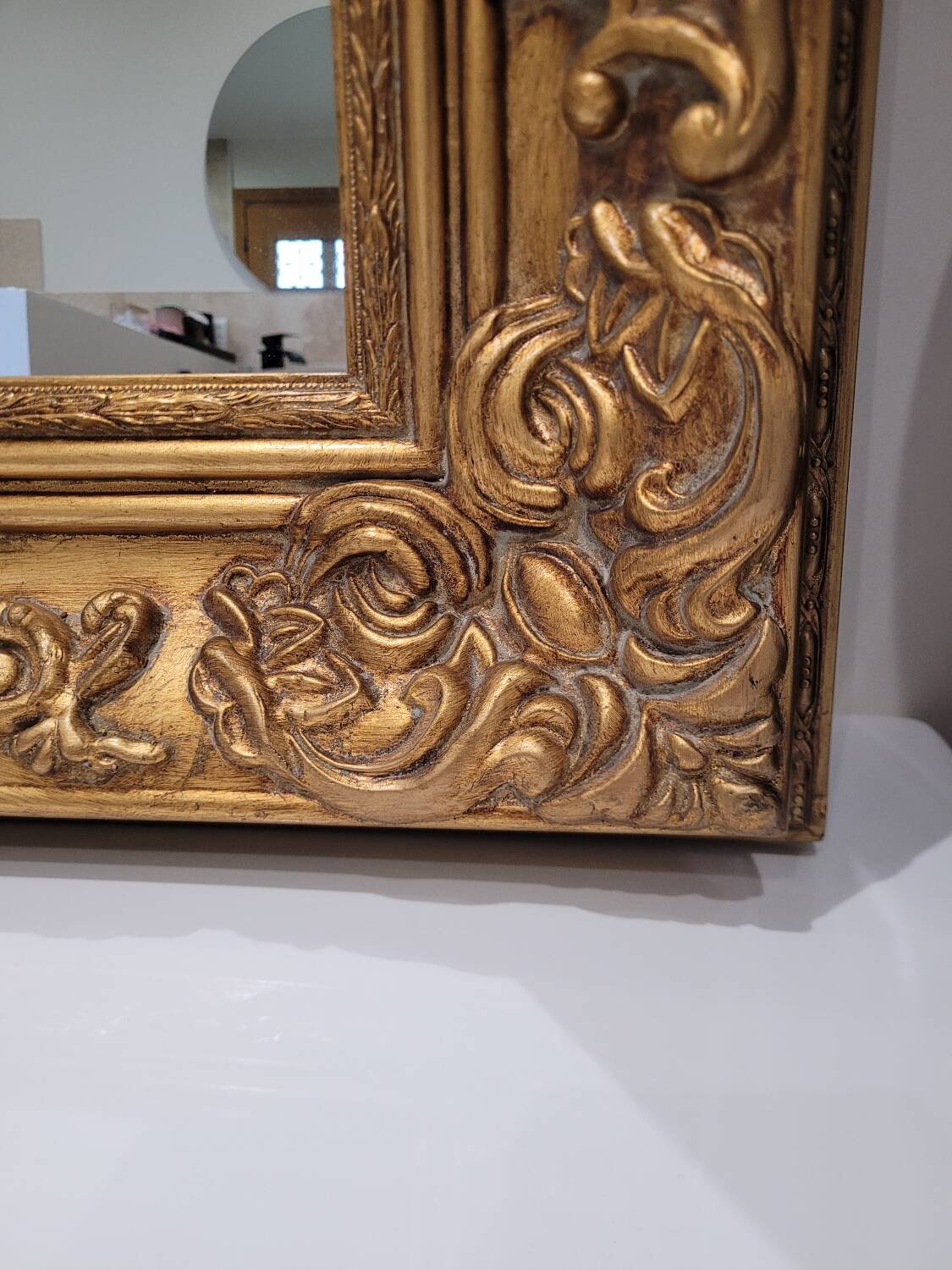Golden wooden mirror