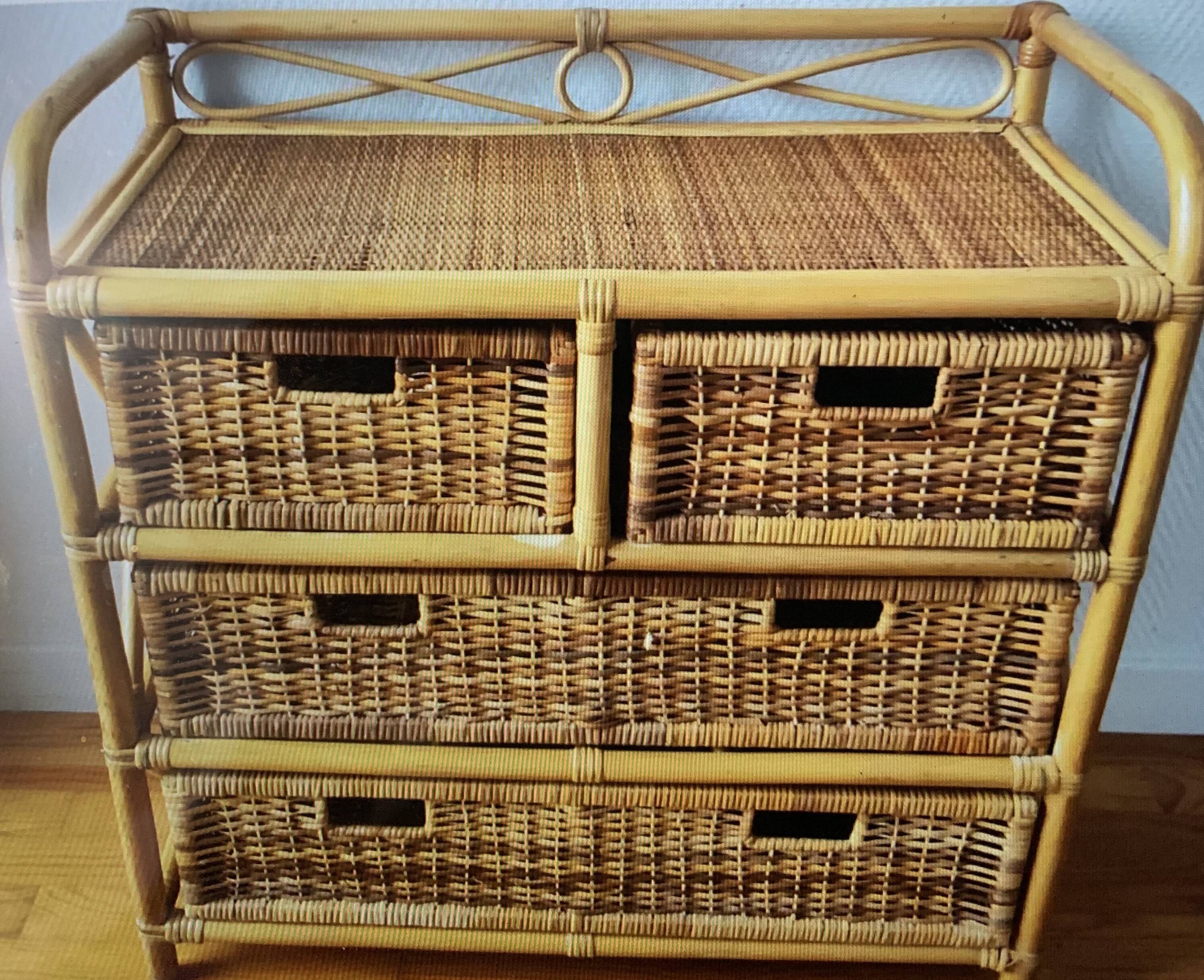 Rattan chest of drawers