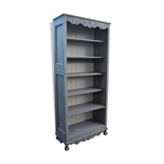 Painted wooden bookcase cabinet